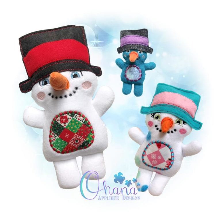 Flurry Snowman Stuffie Embroidery
