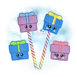 OAD Present PT RD 80072 Present Pencil Topper Embroidery