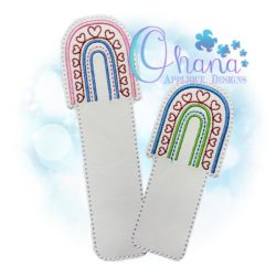 Rainbow Hearts Bookmark Embroidery