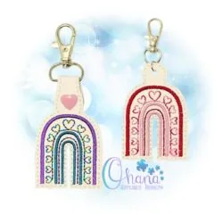 OAD Rainbow Hearts KC RG 80072 Rainbow Hearts Key Chain