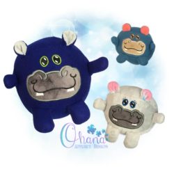 Ball Hippo Stuffie Embroidery