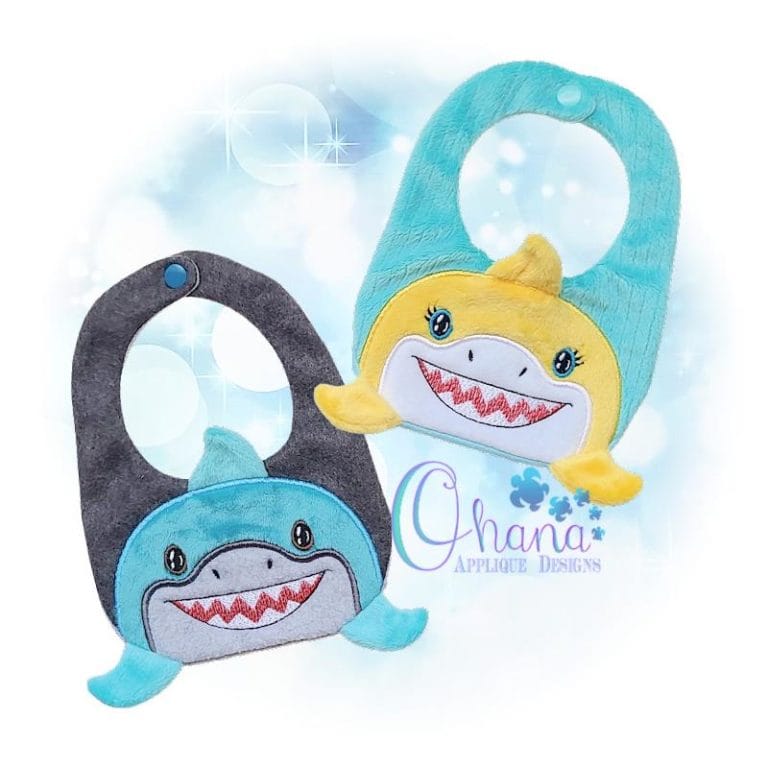 Shark Bib Embroidery Design