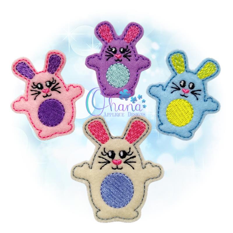 Standing Bunny Feltie Embroidery Design - Ohana Applique Designs