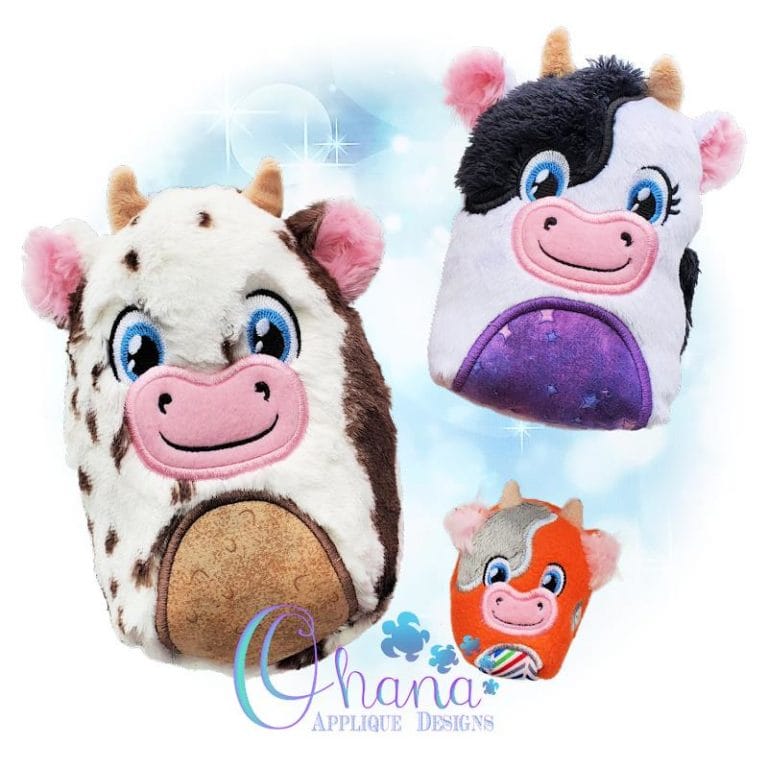 Cow Eggie Stuffie Embroidery