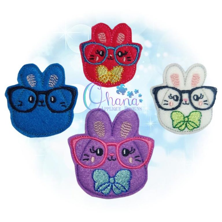 Geeky Bunny Feltie Embroidery