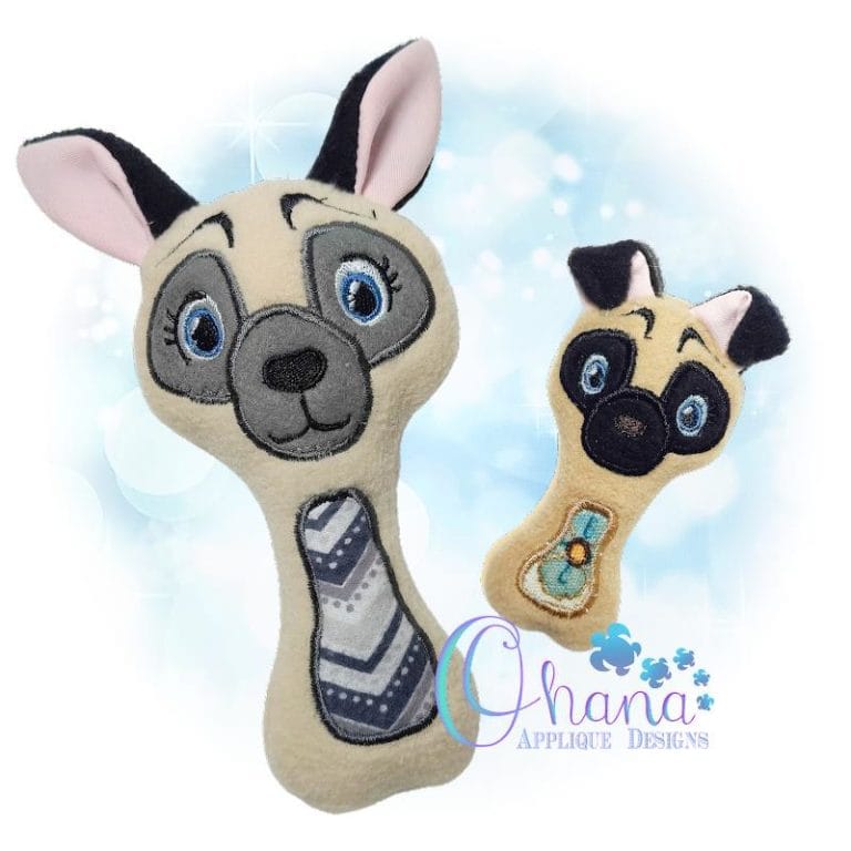 German Shepherd Rattle Embroidery