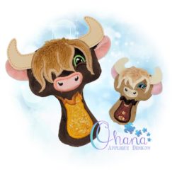 Highland Cow Rattle Embroidery