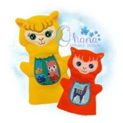 Llama Hand Puppet Embroidery