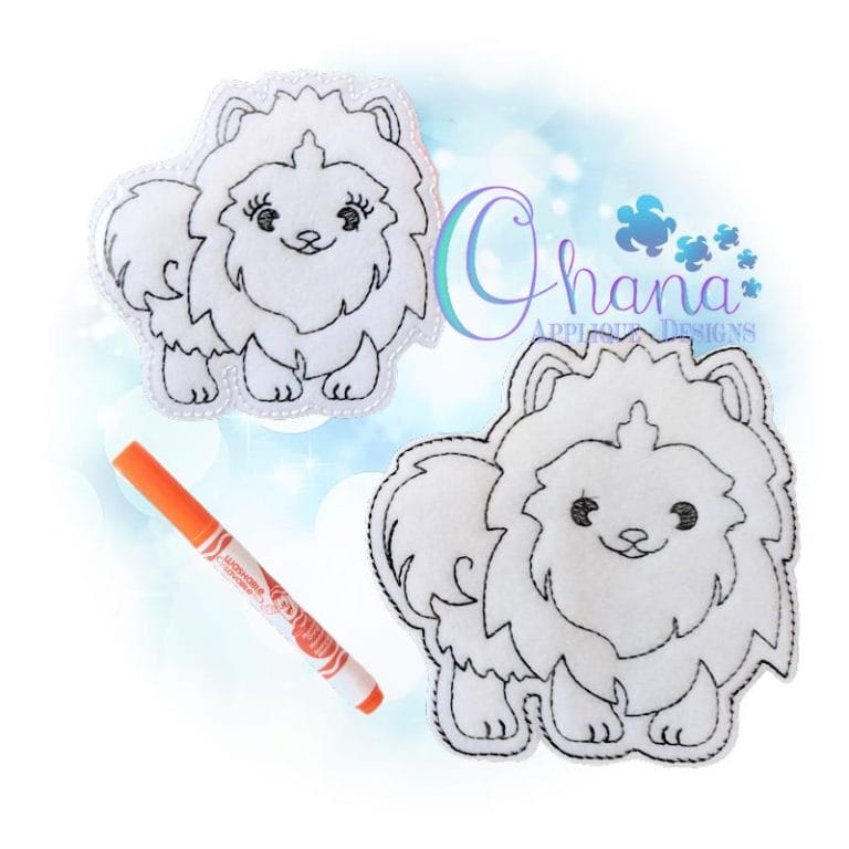 Pomeranian Flat Coloring Doll