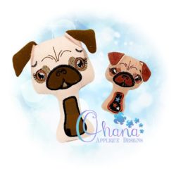 Pug Rattle Embroidery Design