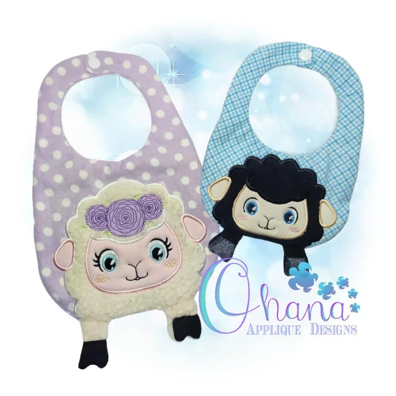 OAD Sheep Bib BR 80072 Lamb Bib Embroidery Design