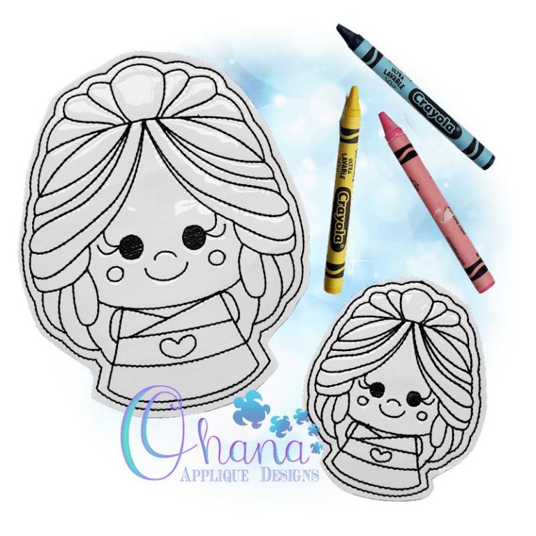 Teal Princess Flat Coloring