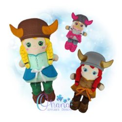 Viking Girl Stuffie Embroidery