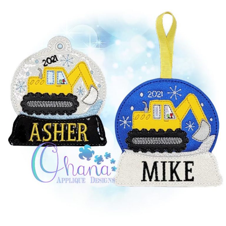 Excavator Ornament Embroidery Design