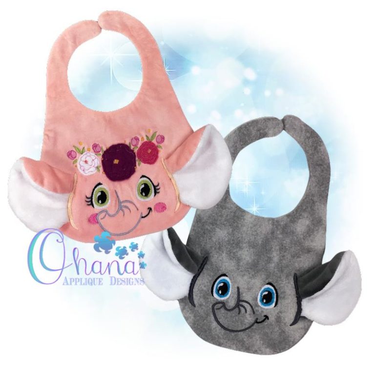 Elephant Bib Embroidery Design