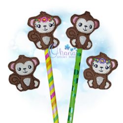 Monkey Pencil Topper Embroidery