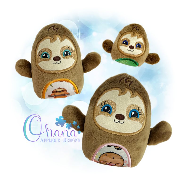 Sloth Eggie Stuffie Embroidery