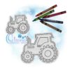 Tractor Flat Coloring Doll