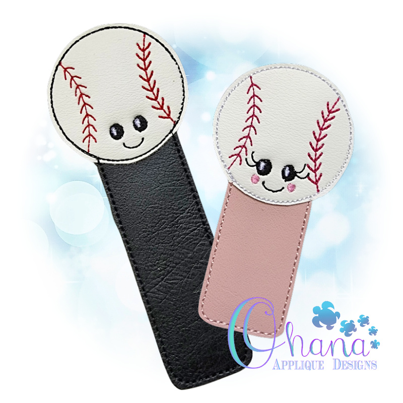 Baseball Bookmark Embroidery Design - Ohana Applique Designs