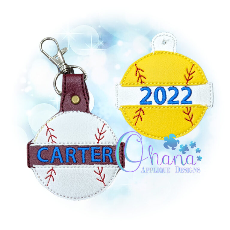 Split Baseball Key Chain