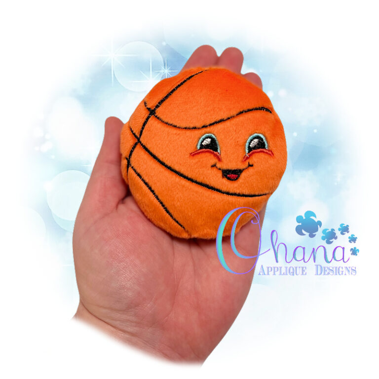 Kawaii Basketball Stuffie Embroidery Design- Ohana Applique Designs