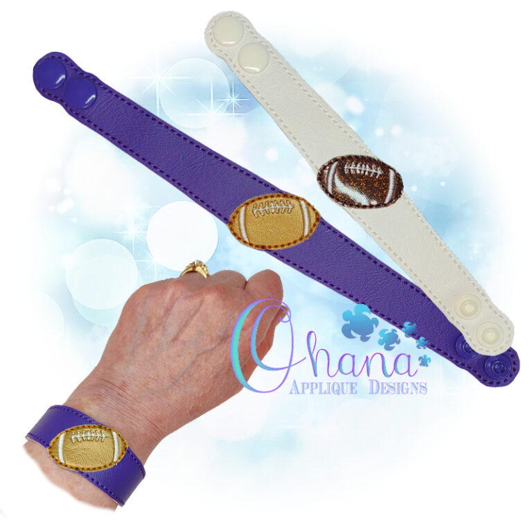 Football Wristlet Bracelet Embroidery