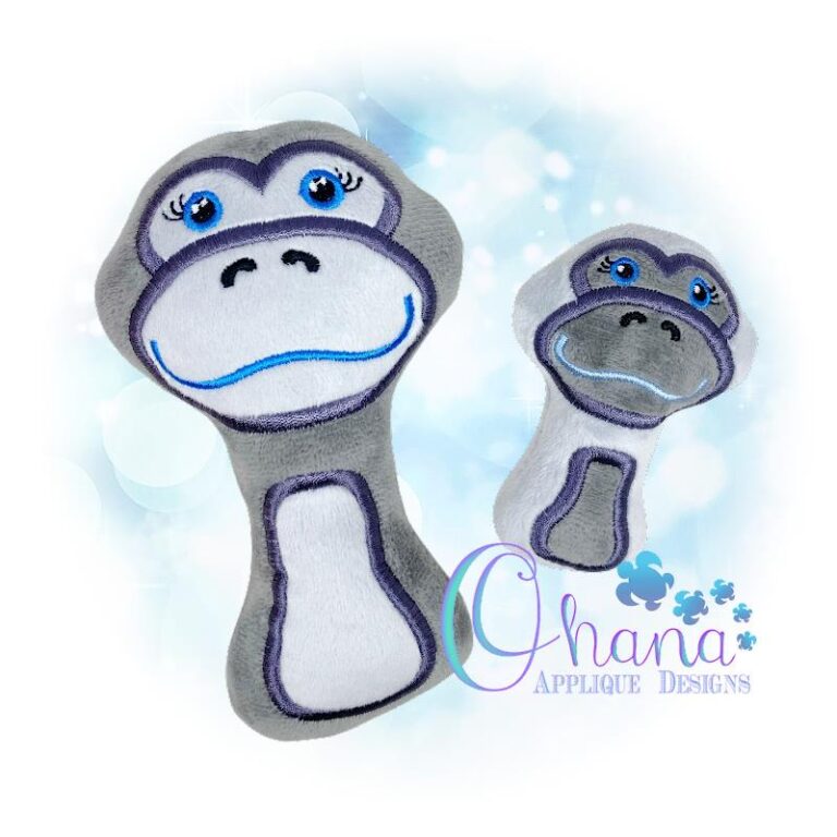 Gorilla Rattle Embroidery Design
