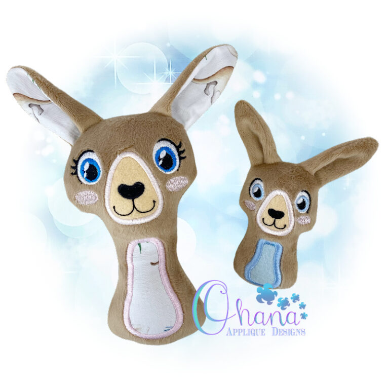 Kangaroo Rattle Embroidery Design