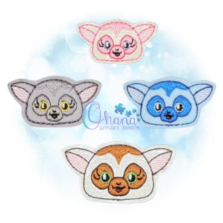 Lemur Feltie Embroidery Design