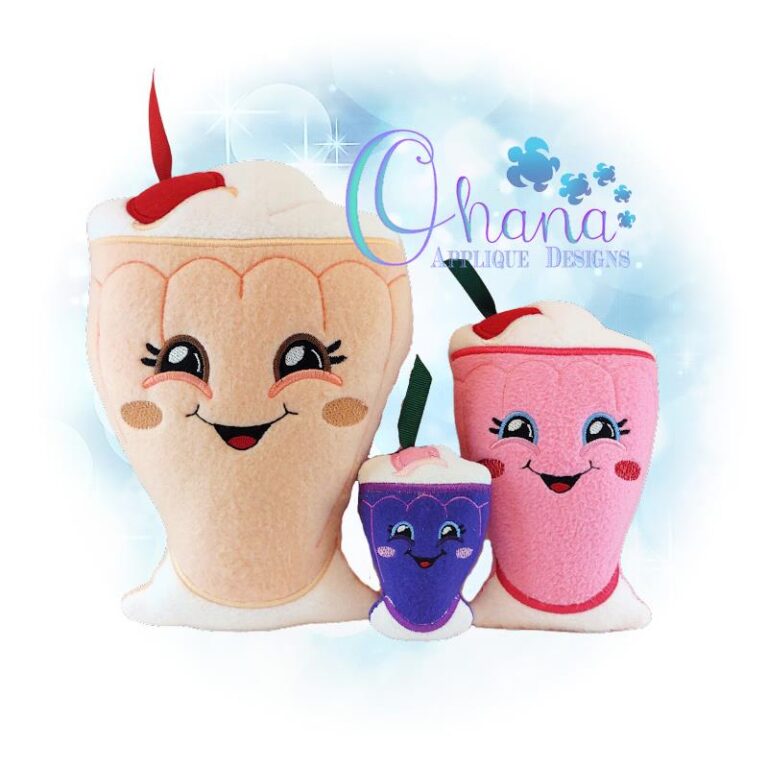 Milkshake Stuffie Embroidery Design