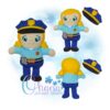 Police Doll Stuffie Embroidery