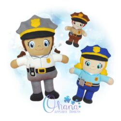 Police Doll Stuffie Embroidery
