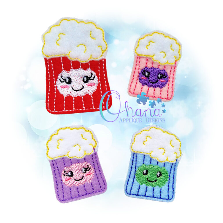 Popcorn Feltie Embroidery Design