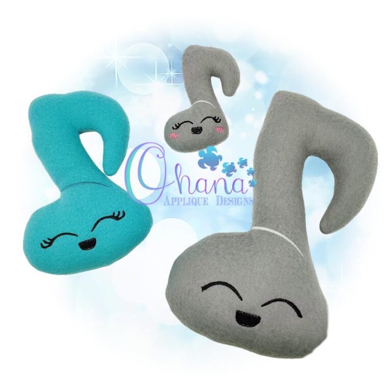 Quaver Note Stuffie Embroidery