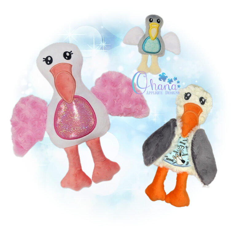 Seagull Stuffie Embroidery Design