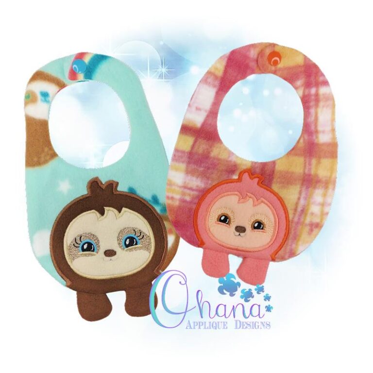 Sloth Bib Embroidery Design