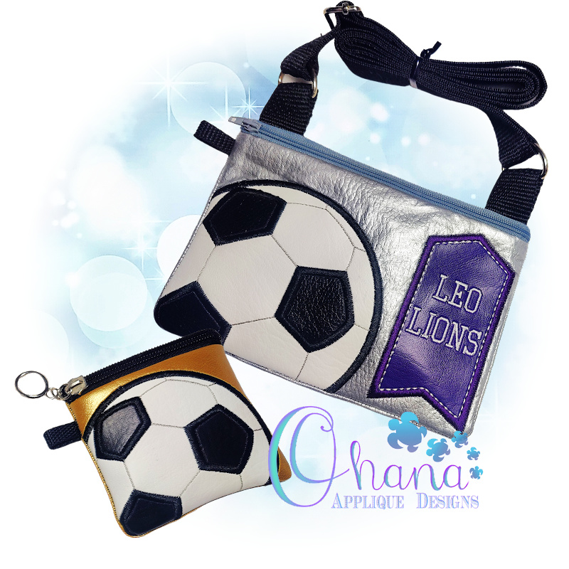 Soccer Zipper Bag Embroidery
