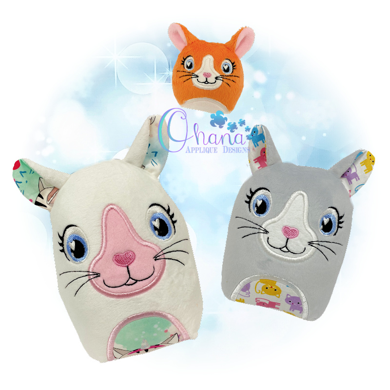 Cat Eggie Stuffie Embroidery Design- Ohana Applique Designs