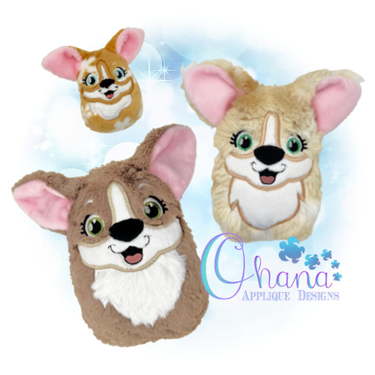 Corgi Eggie Stuffie Embroidery