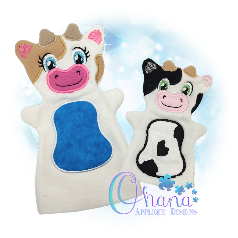 Cow Hand Puppet Embroidery