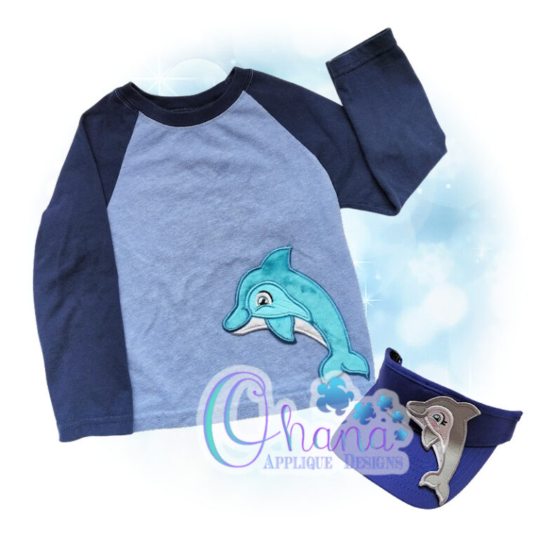 Dolphin Applique Embroidery Design