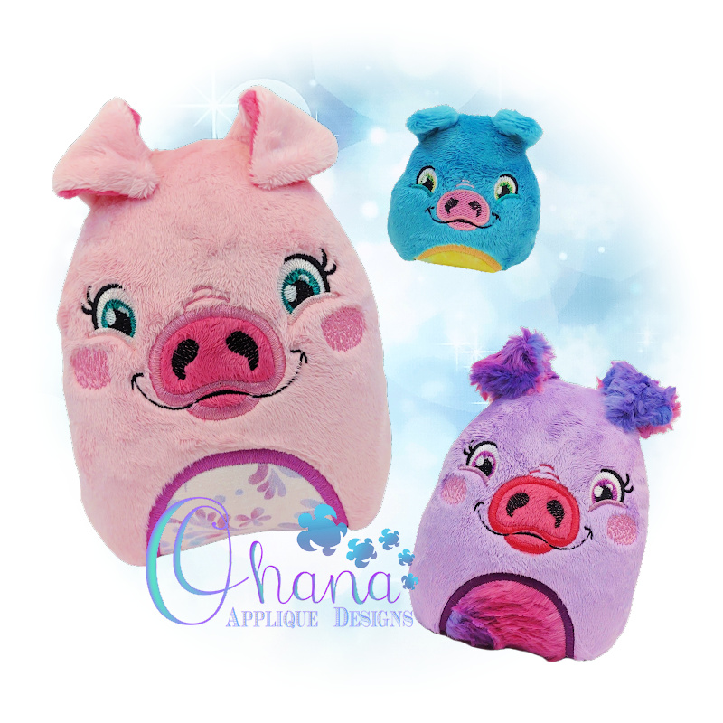 Pig Eggie Stuffie Embroidery Design- Ohana Applique Designs