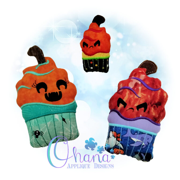 Pumpkin Cupcake Stuffie Embroidery