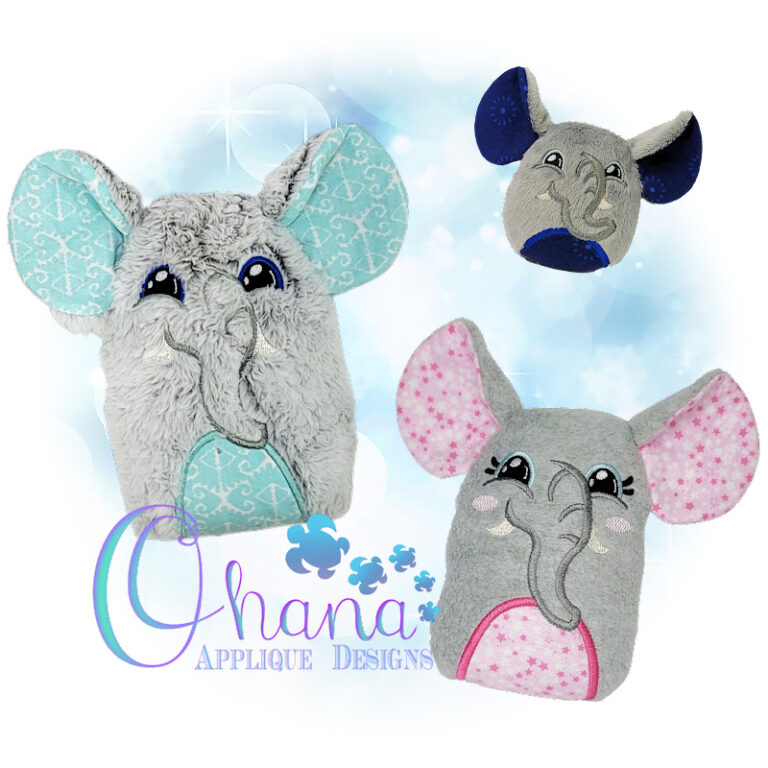 Elephant Eggie Stuffie Embroidery