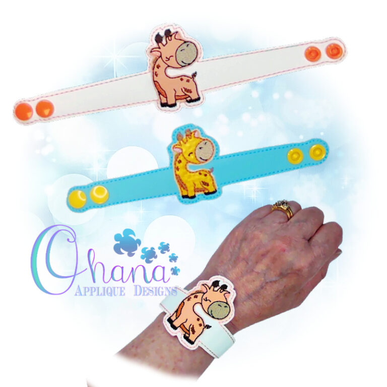 Giraffe Wristlet Bracelet Embroidery