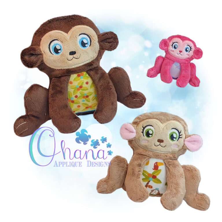 Marcel Monkey Stuffie Embroidery