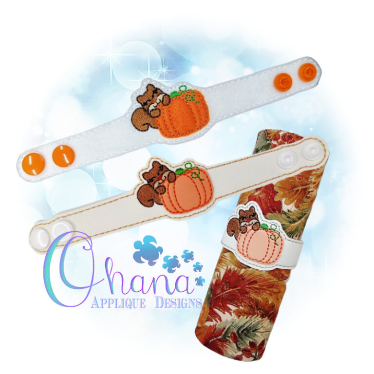 Pumpkin Squirrel Wristlet