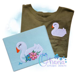 Swan Applique Embroidery Design