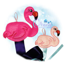 Flamingo Bow Holder Embroidery