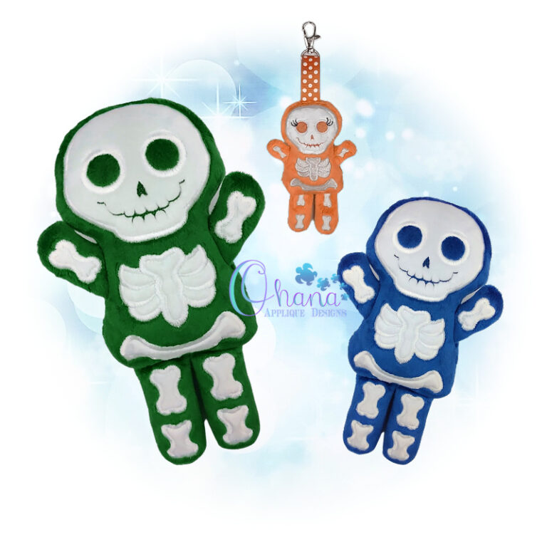 Skelly Doll Stuffie Embroidery